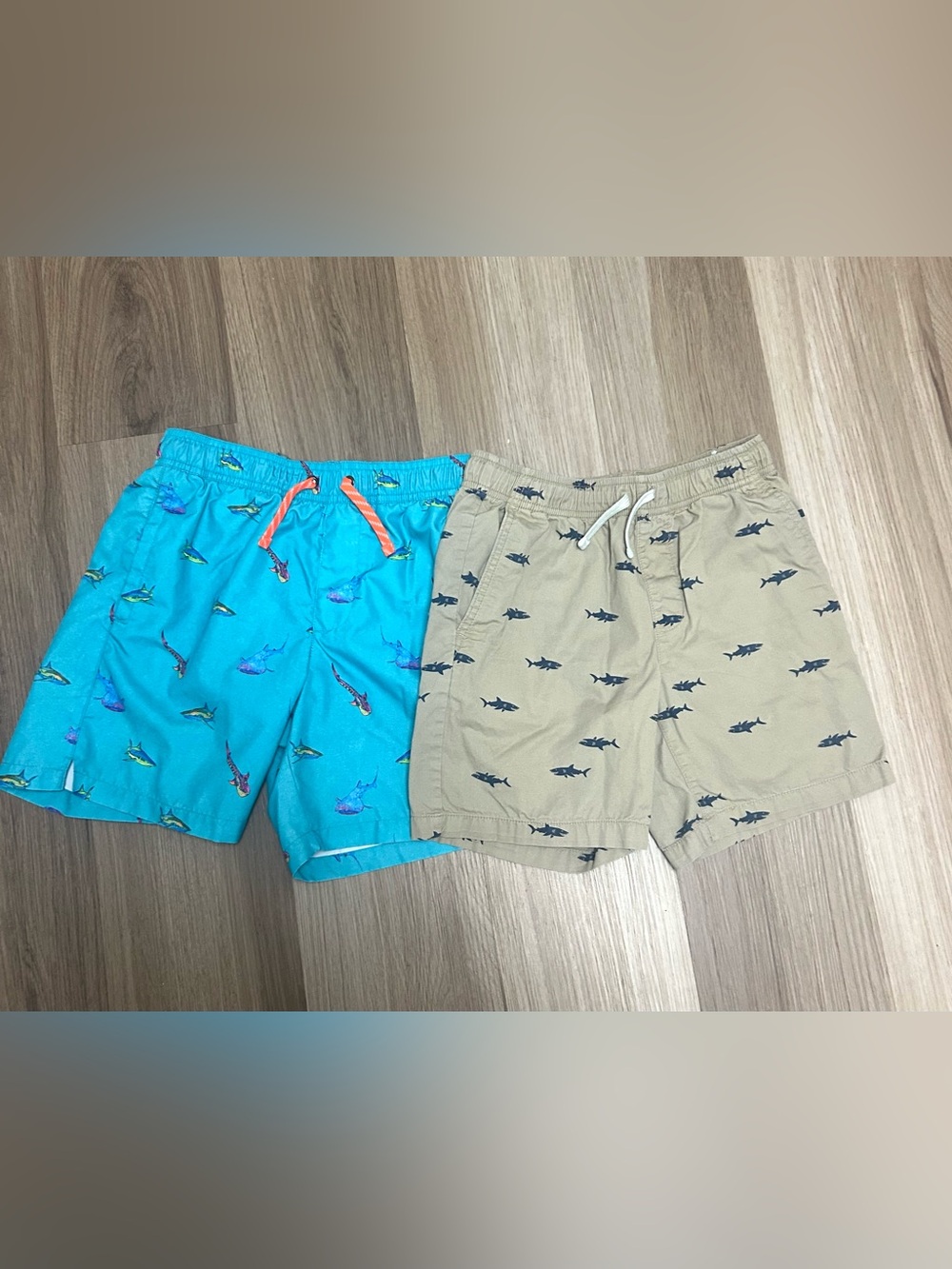 Old Navy Boys Shark-Print Shorts and Swim Shorts Size L (10-12)